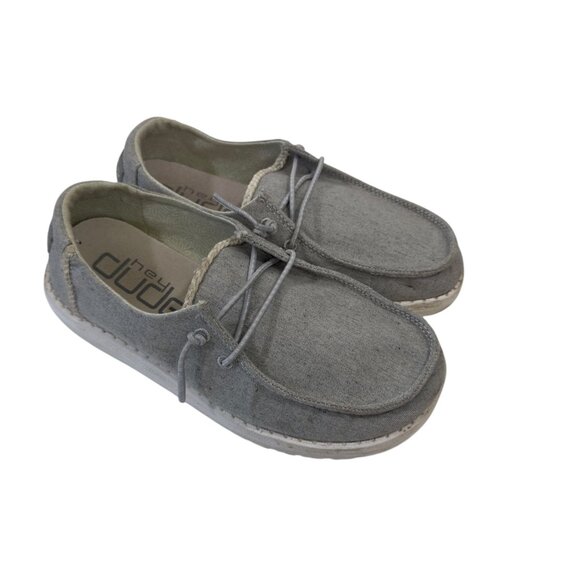 Hey Dude Wendy Yount Girls SZ 2 Gray Chambray Casual Slip-On Shoes - Picture 6 of 12